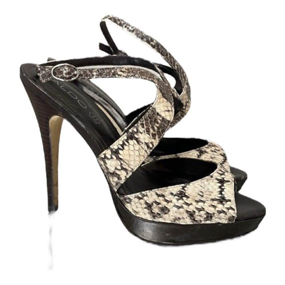 Aldo snake skin strappy heel | size 8/39
